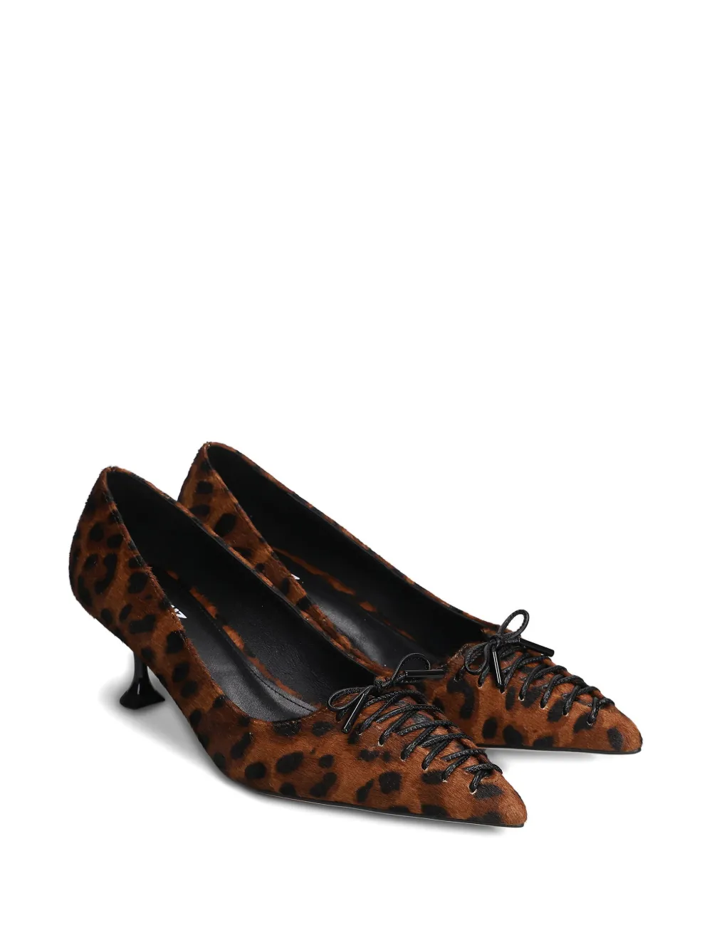 Lola Cruz 55mm Navari Lace-up Pumps In Animal Print