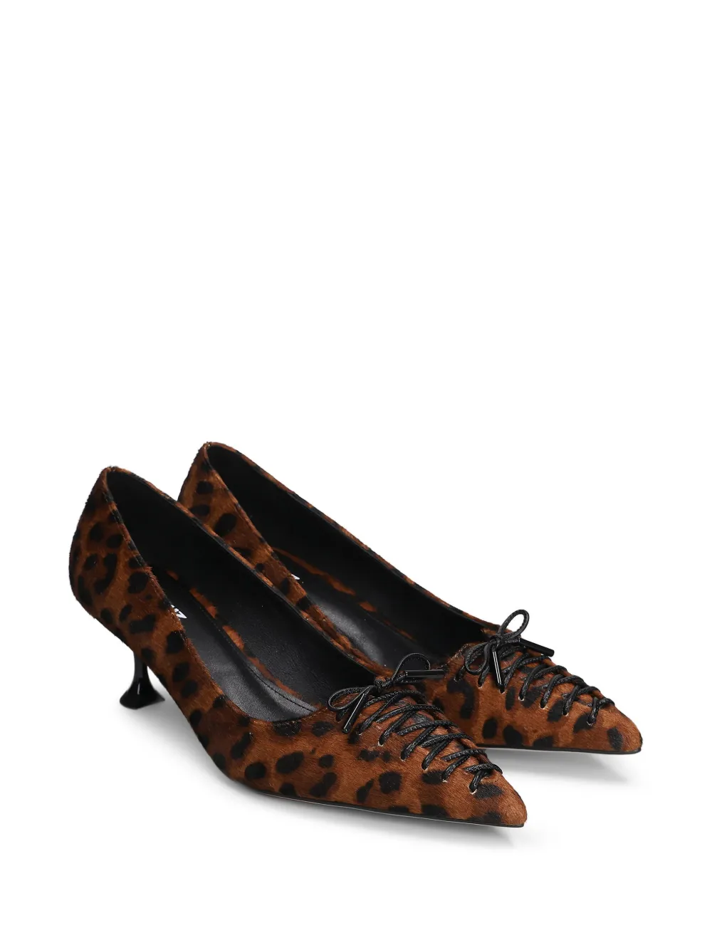 Lola Cruz 55 mm Navari pumps met veters Bruin