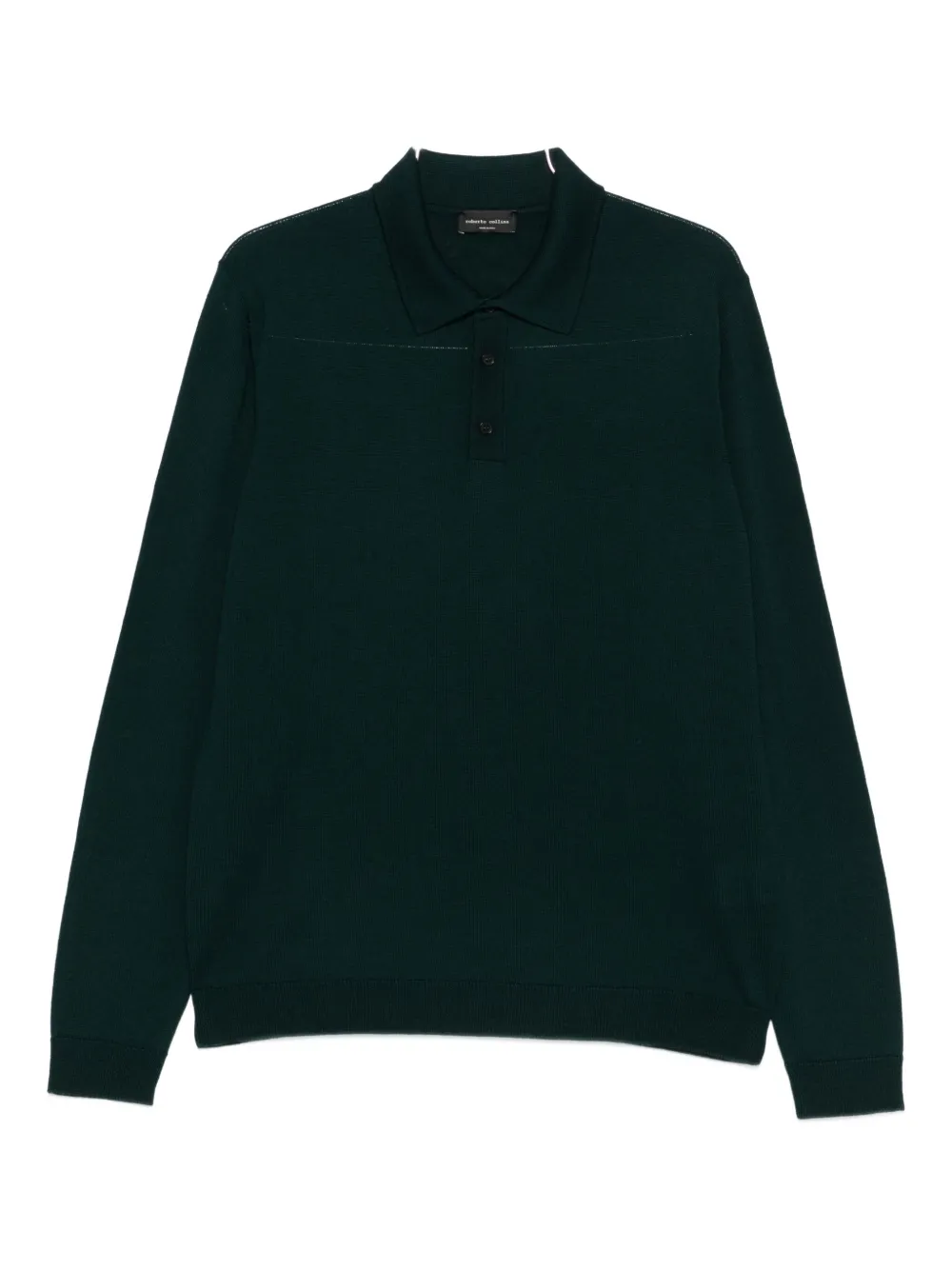 Roberto Collina button-up long-sleeve polo shirt | Green | Image 1