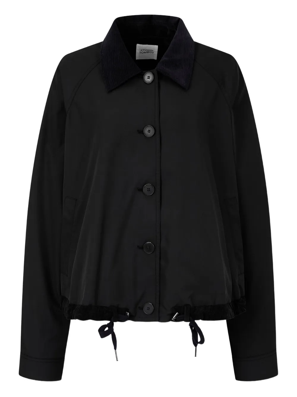 Studio Tomboy Corduroy-collar Bomber Jacket In Black