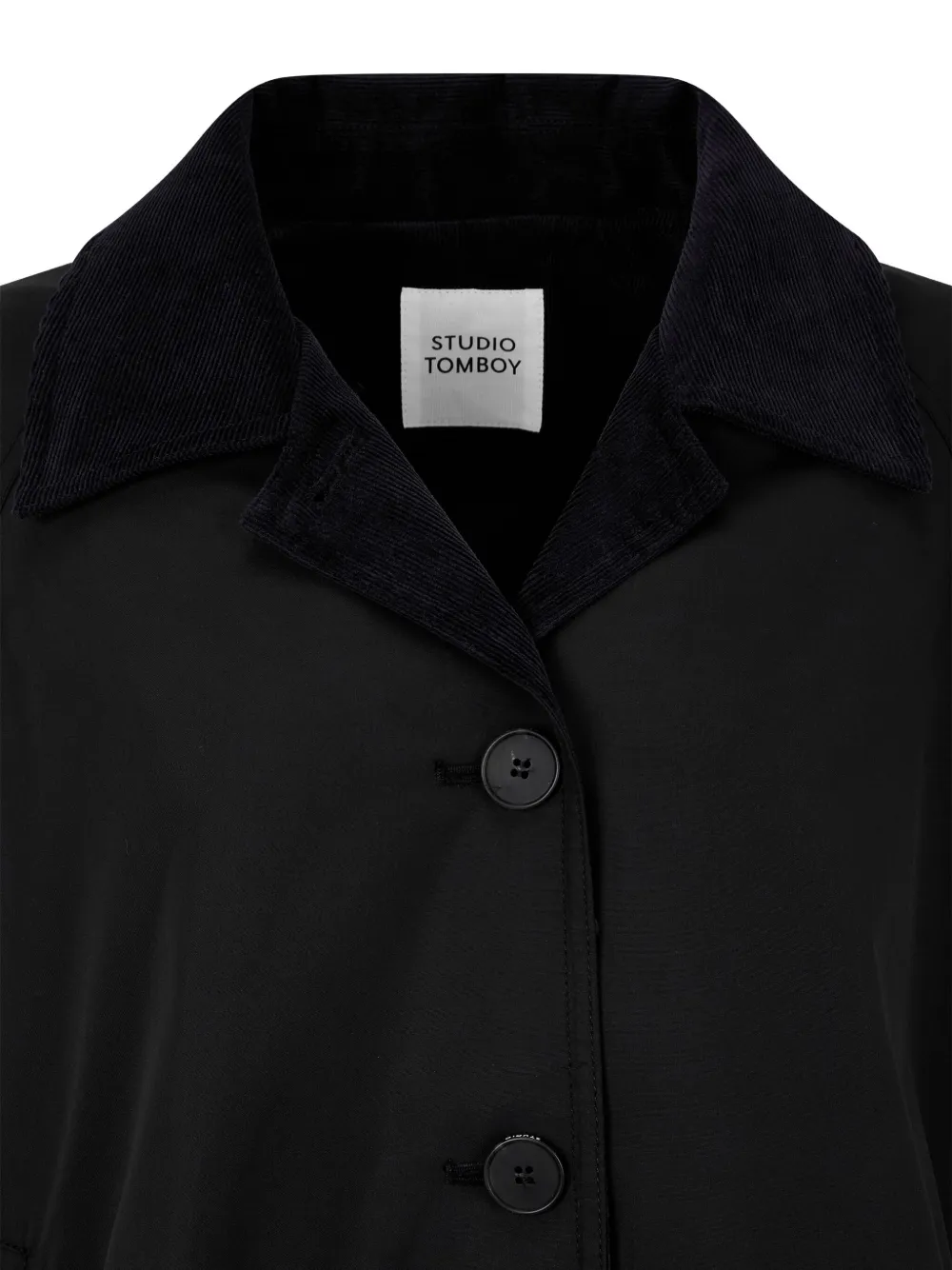 Studio Tomboy Corduroy-collar Bomber Jacket In Black