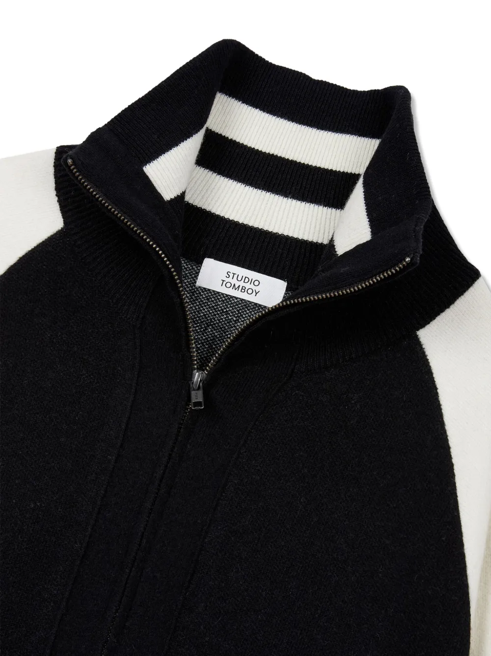 STUDIO TOMBOY Vest met rits en logo-jacquard Zwart