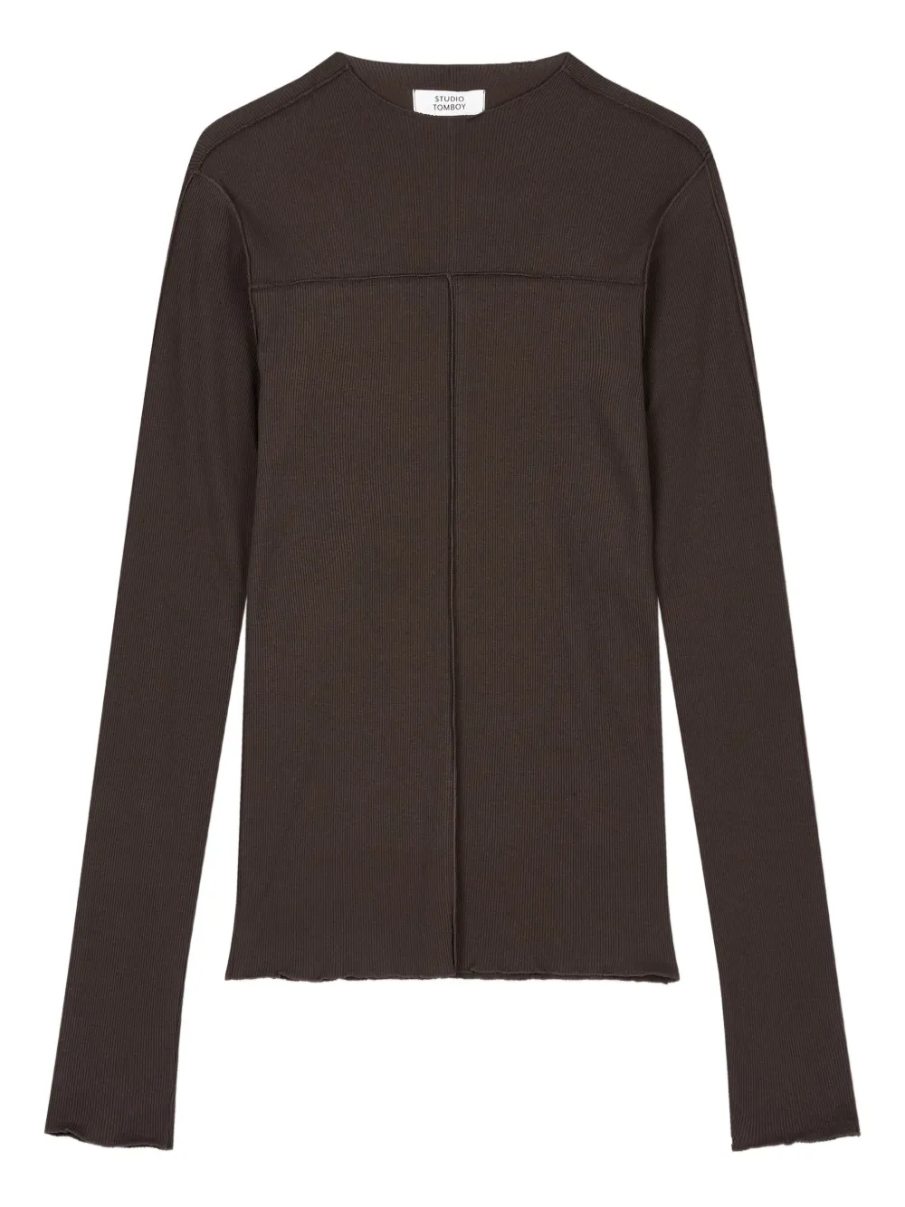 Studio Tomboy Long-sleeve Corduroy T-shirt In Brown