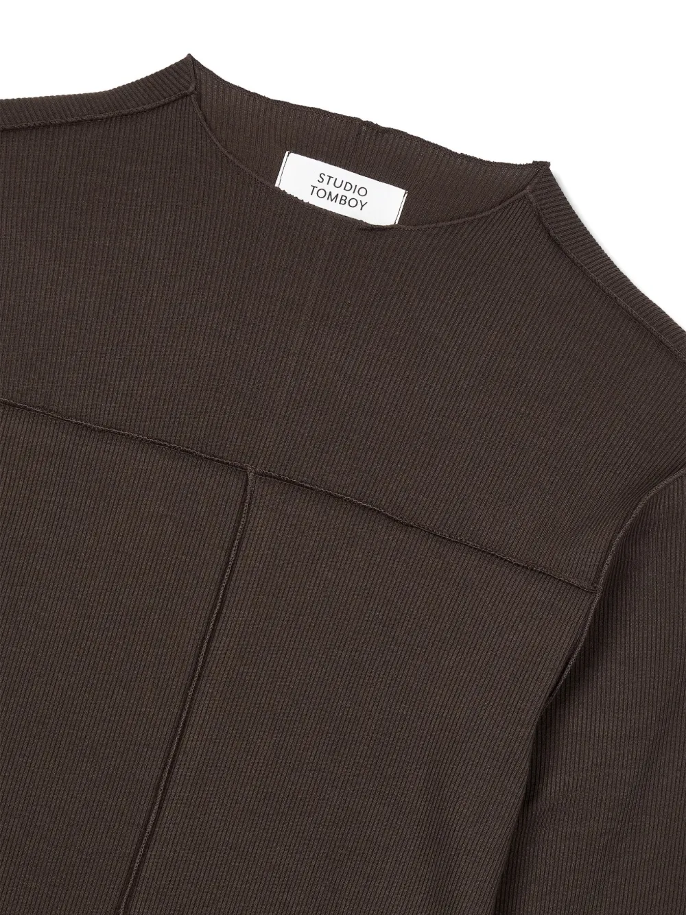 Studio Tomboy Long-sleeve Corduroy T-shirt In Brown