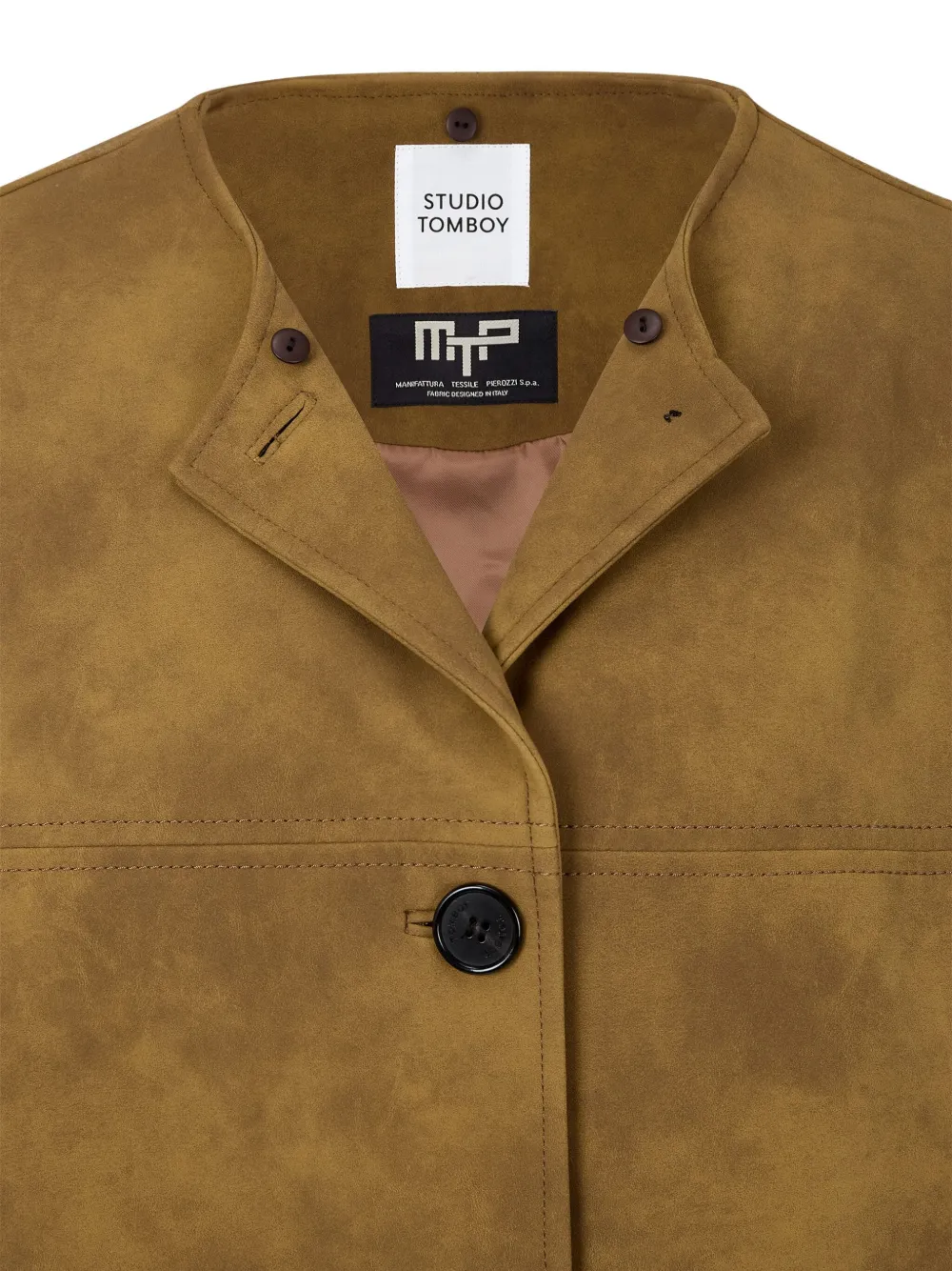 Studio Tomboy Faux-suede Jacket In Brown