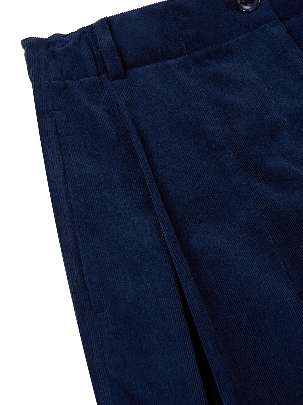 Studio Tomboy Banded-corduroy Trousers In Blue