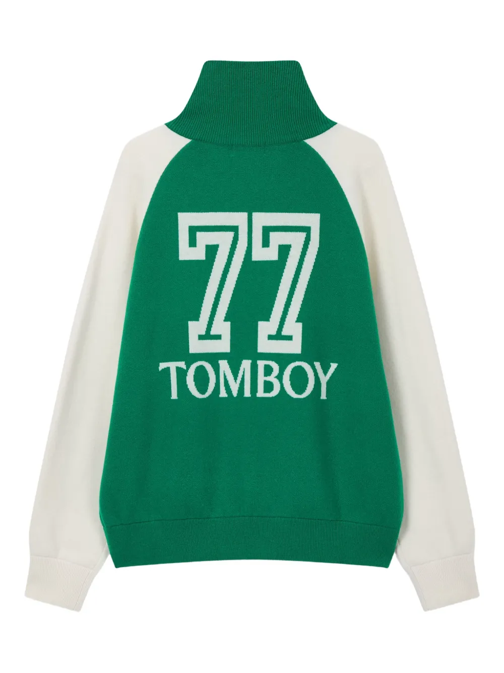 STUDIO TOMBOY Vest met rits en logo-jacquard Groen