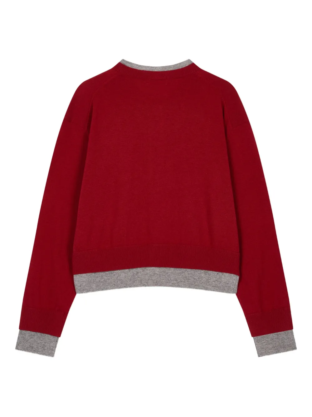 STUDIO TOMBOY Tweekleurig vest met geborduurd logo Rood