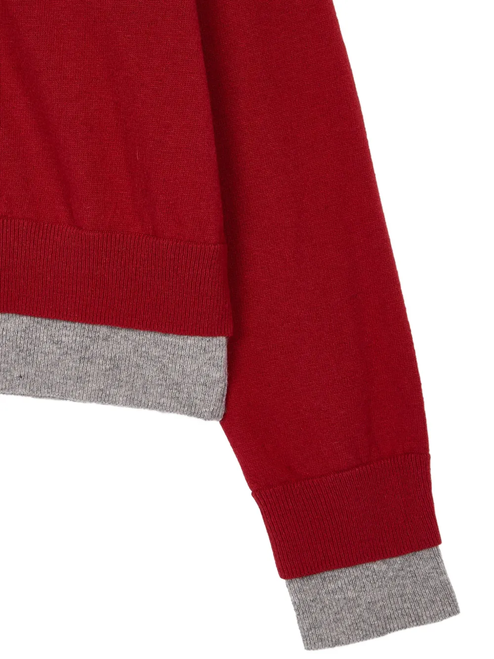 STUDIO TOMBOY Tweekleurig vest met geborduurd logo Rood