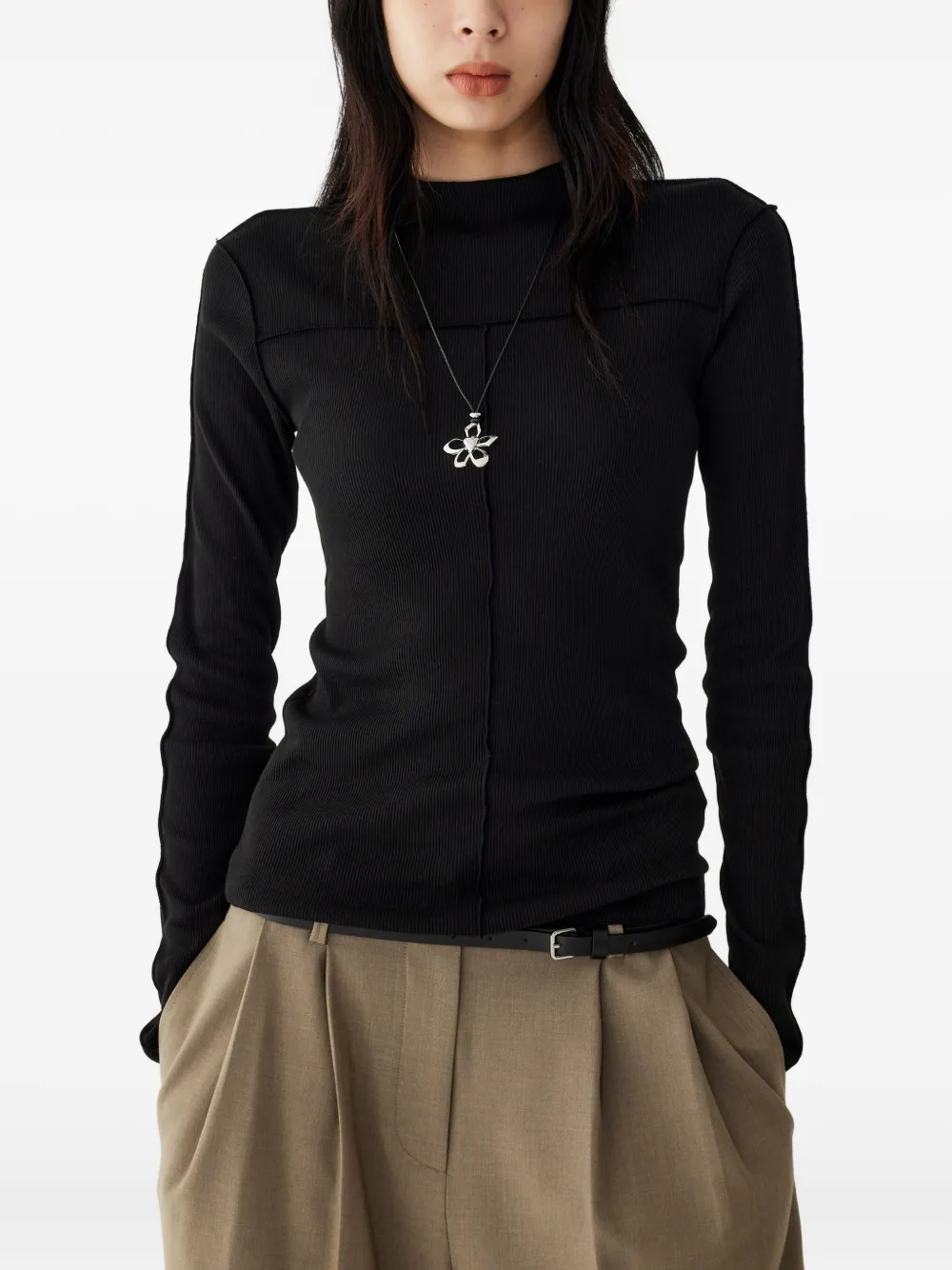 Studio Tomboy Panelled T-shirt In Black