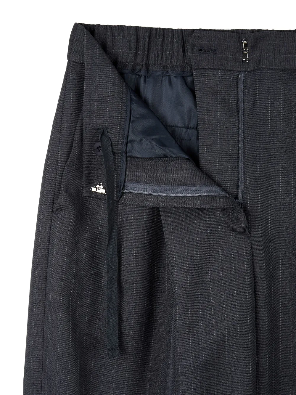 Studio Tomboy Pinstriped Wide-leg Trousers In Black