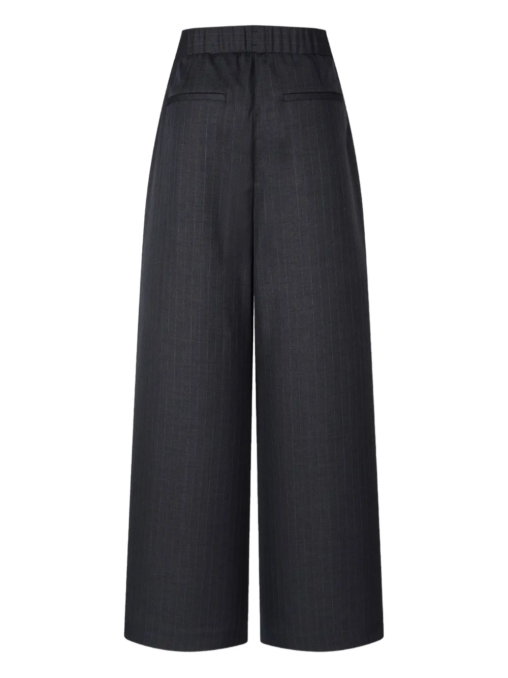 Studio Tomboy Pinstriped Wide-leg Trousers In Black