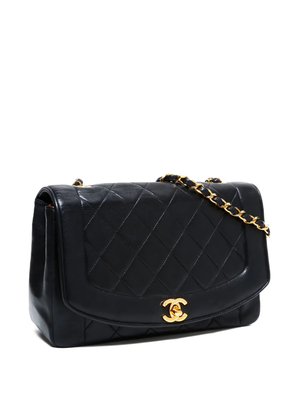 Pre-owned Chanel 1991-1994 Diana Shoulder Bag In Black
