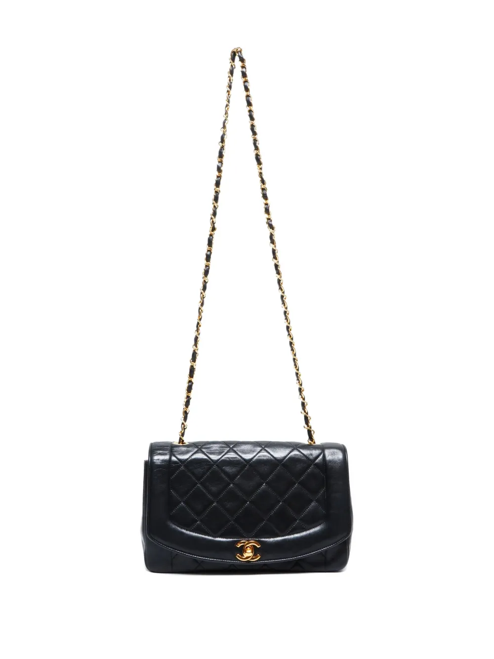 Pre-owned Chanel 1991-1994 Diana Shoulder Bag In Black