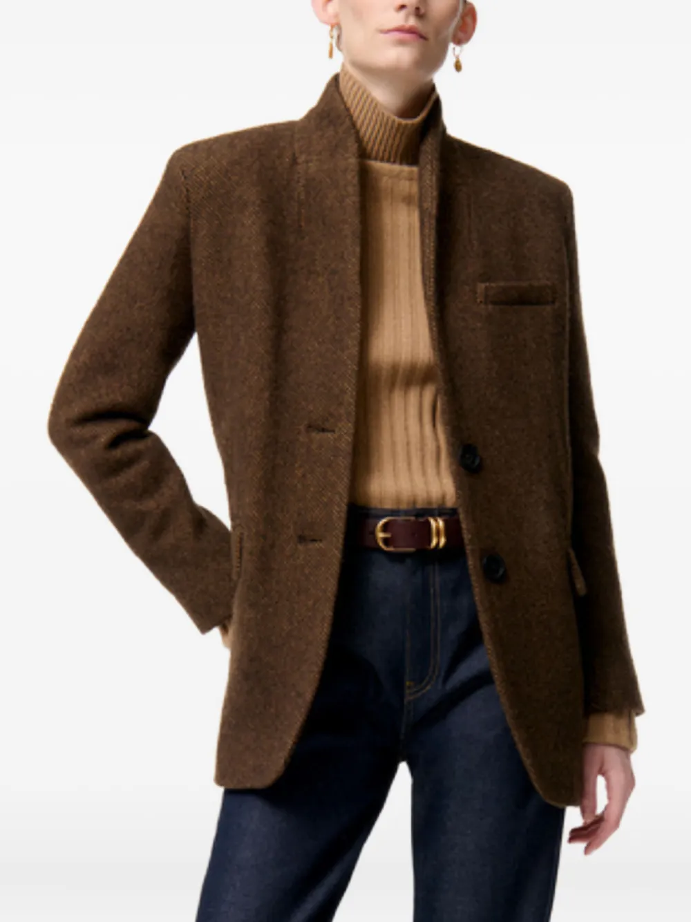 Vanessa Bruno Buttoned Blazer In Green