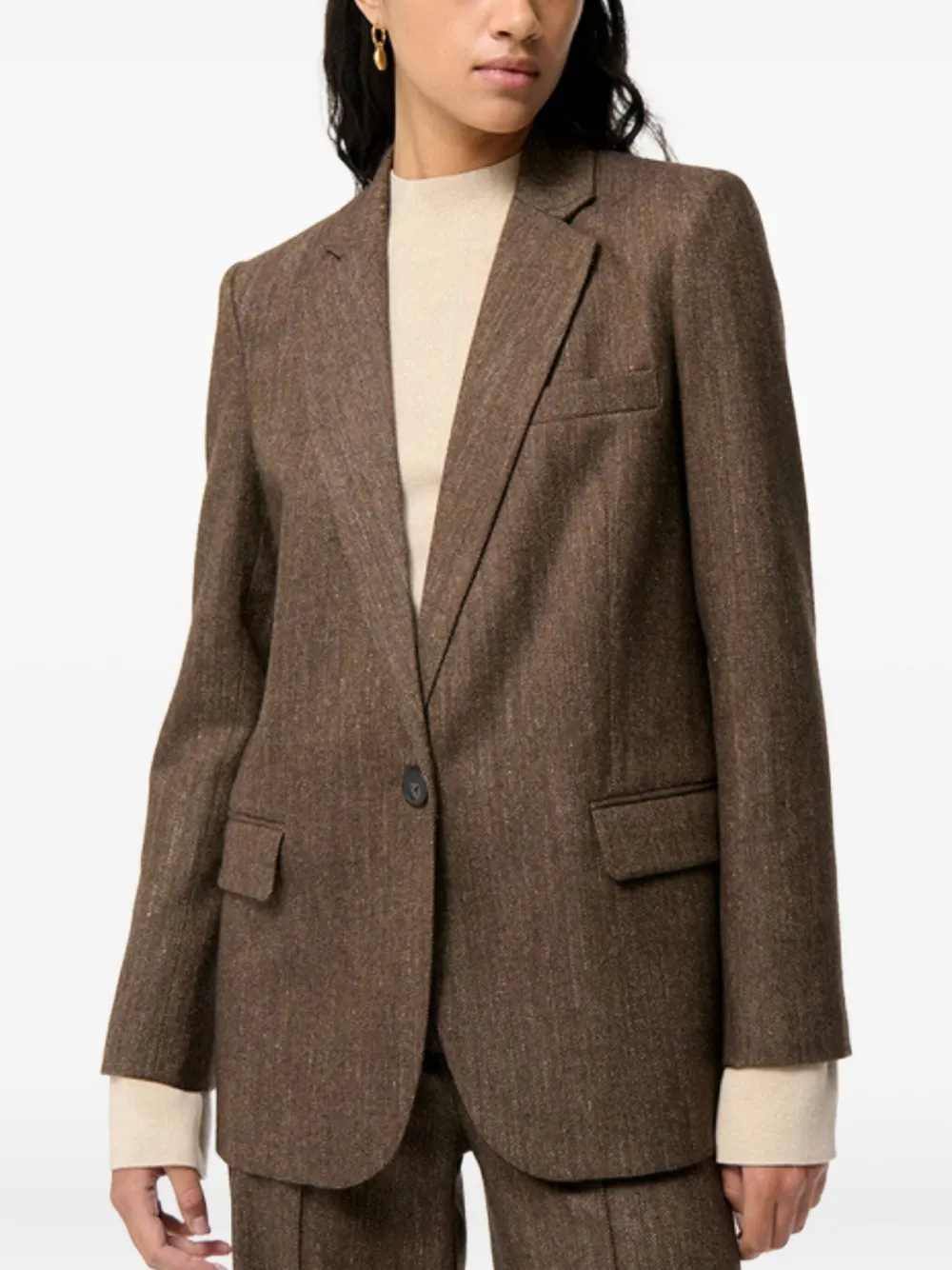 Vanessa Bruno Single-breasted Blazer In Brown