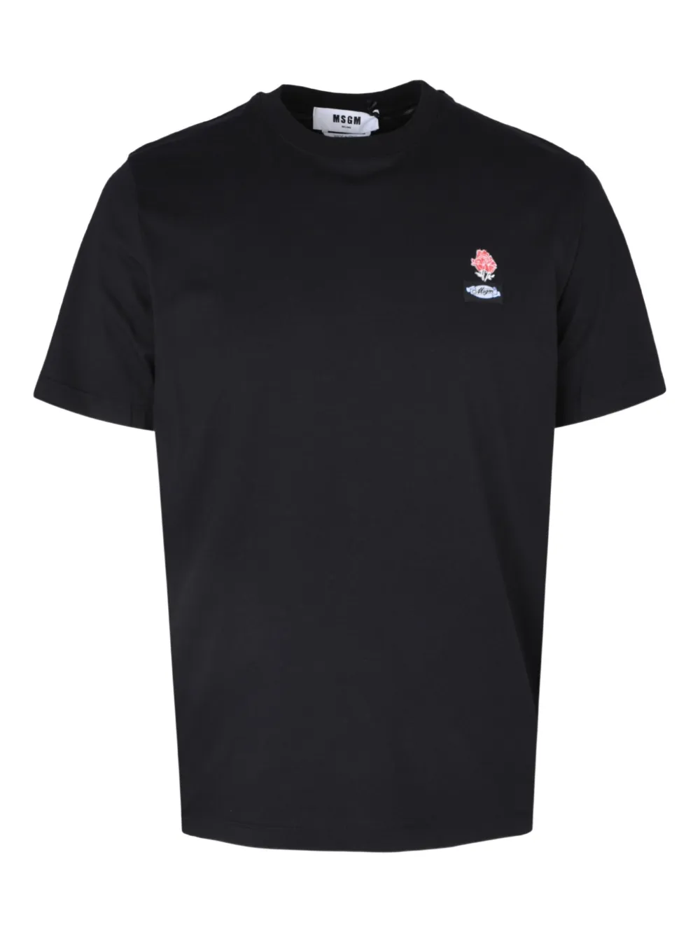 MSGM rose-motif T-shirt | Black | Image 1