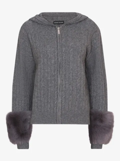 Izaak Azanei kabelstrikket cardigan med lynlås