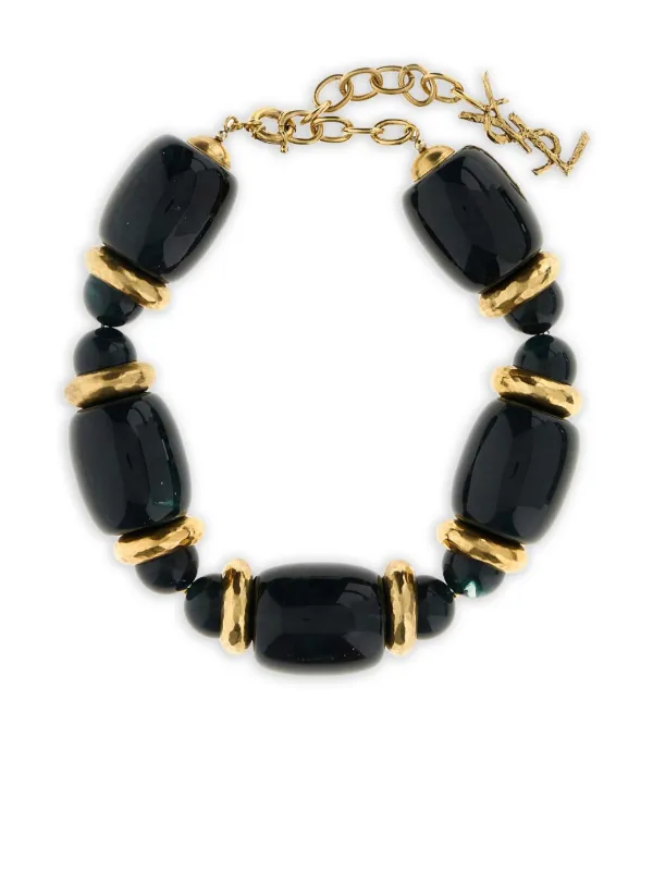 Saint Laurent Beaded Necklace in Black