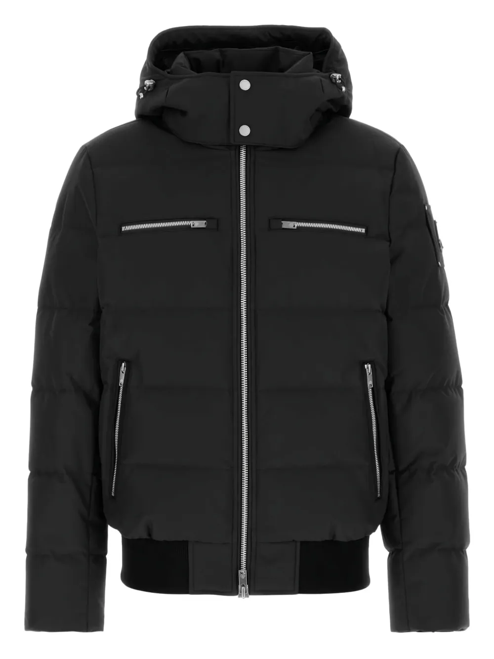 Moose Knuckles Black Polyester Cloud Bomber Down Jacket In Black