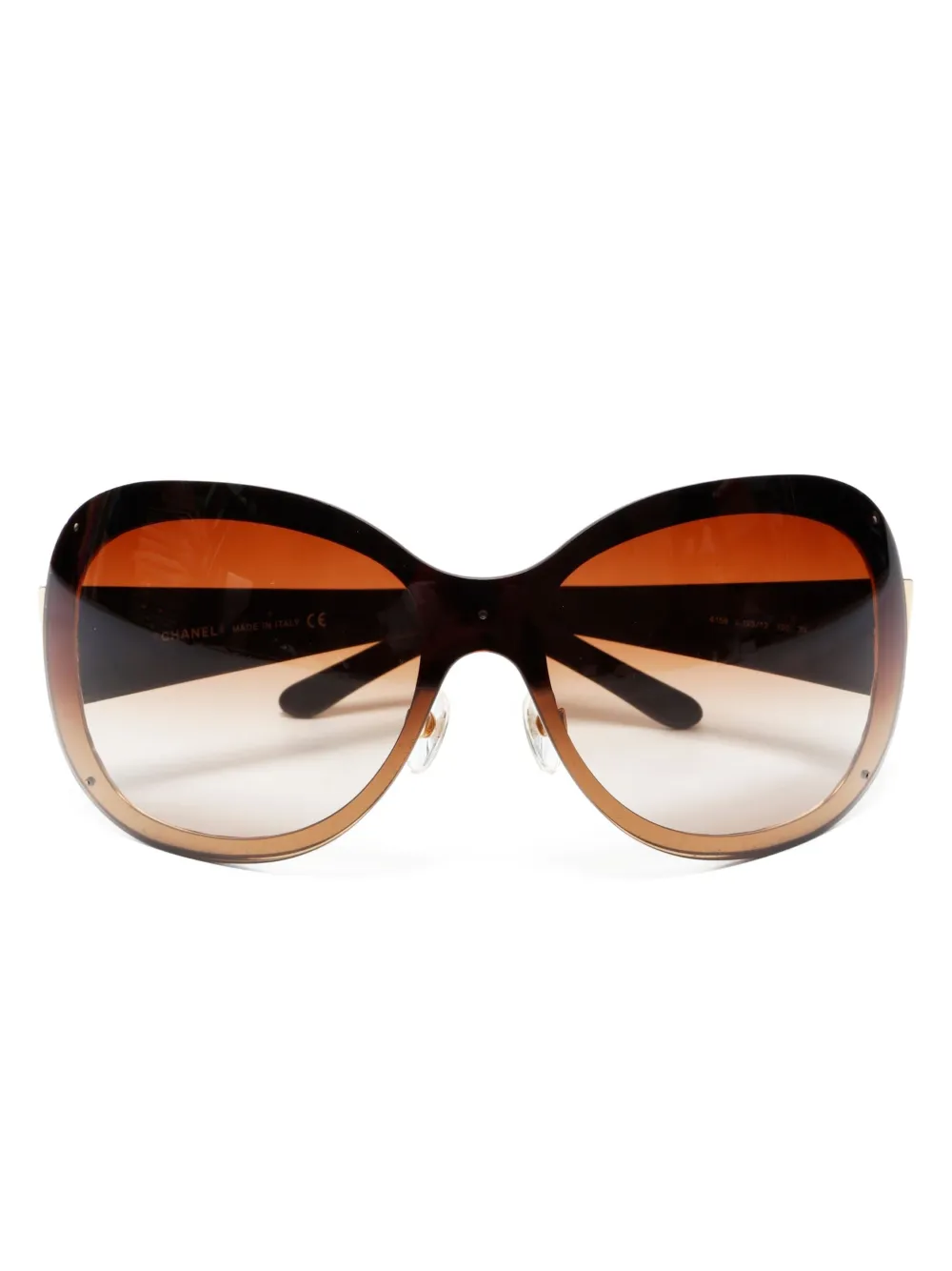CHANEL Pre-Owned 2000s oval-frame sunglasses - ブラック CHANEL Pre-Owned 2000s oval-frame sunglasses - ブラック