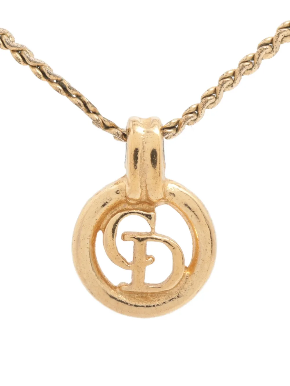 Christian Dior Pre-Owned 1980-1990s CDペンダント ネックレス - ゴールドトーン Christian Dior Pre-Owned 1980-1990s CDペンダント ネックレス - ゴールドトーン