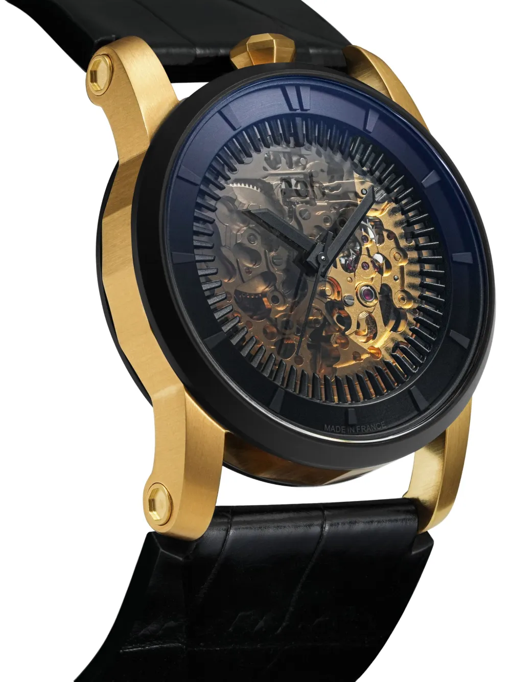 Fob Paris leather Skeleton 41mm - Goud