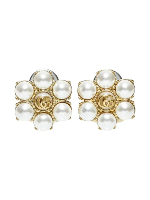 Gucci Pre-Owned 2010-2025 Double G faux-pearl earrings