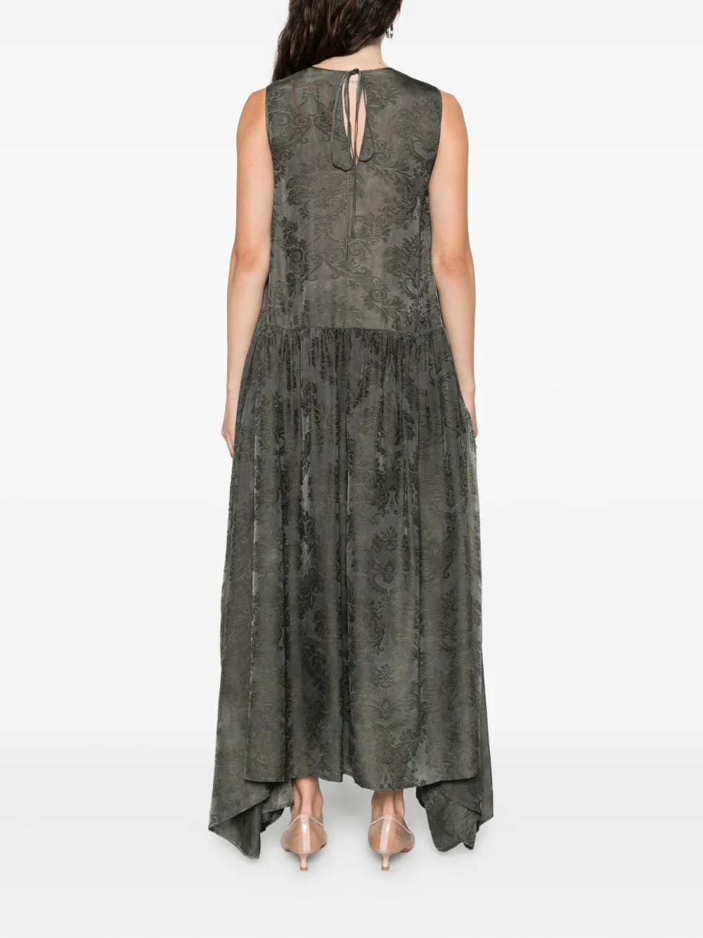 Uma Wang Floral-print Sleeveless Dress In Green