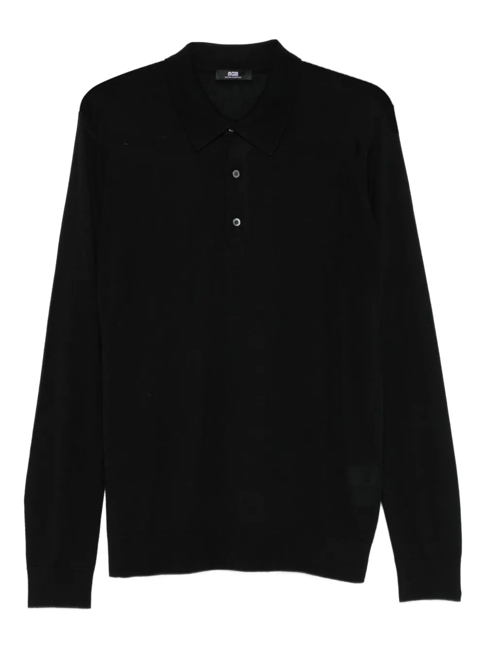 ALPHA STUDIO fine-knit polo shirt | Black | Image 1
