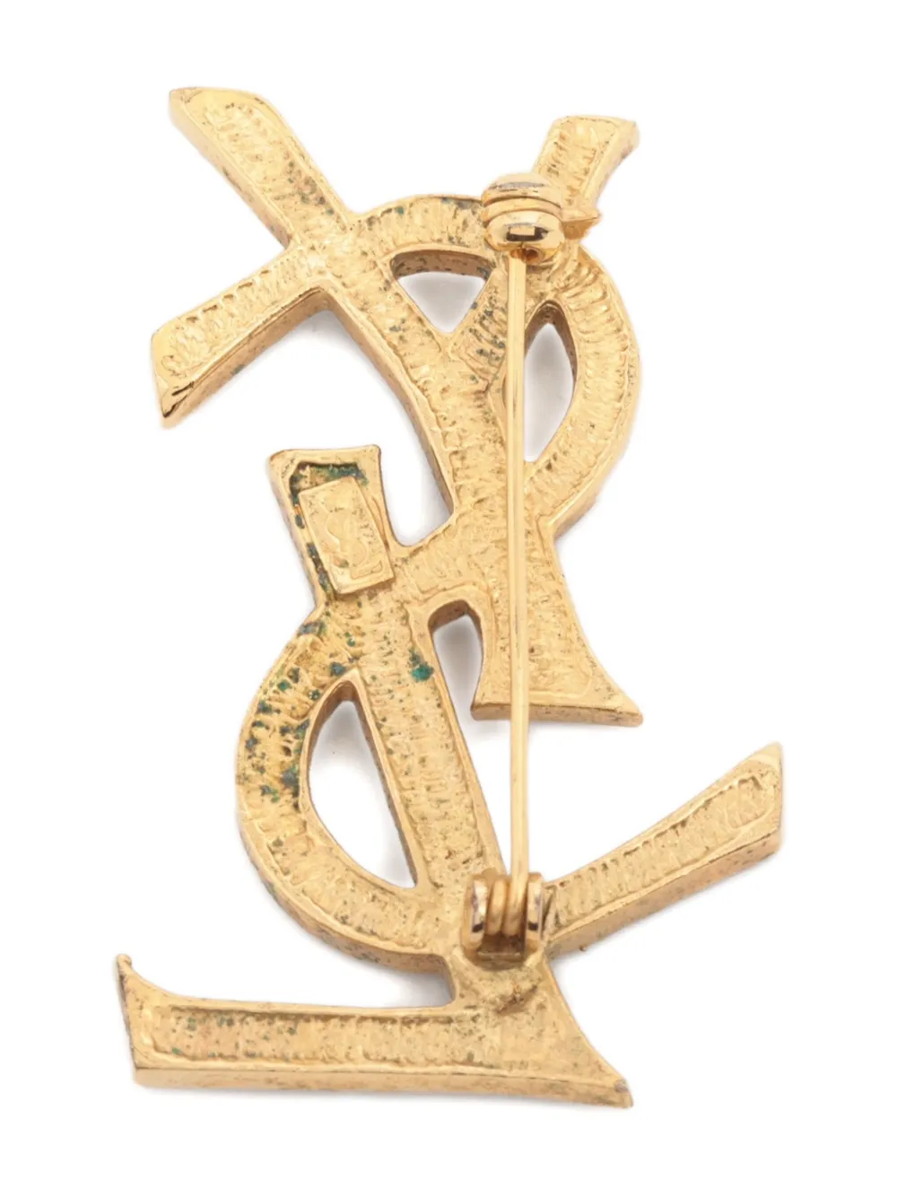 Saint Laurent Pre-Owned 1980-1990s YSL-plaque brooch | Image 2