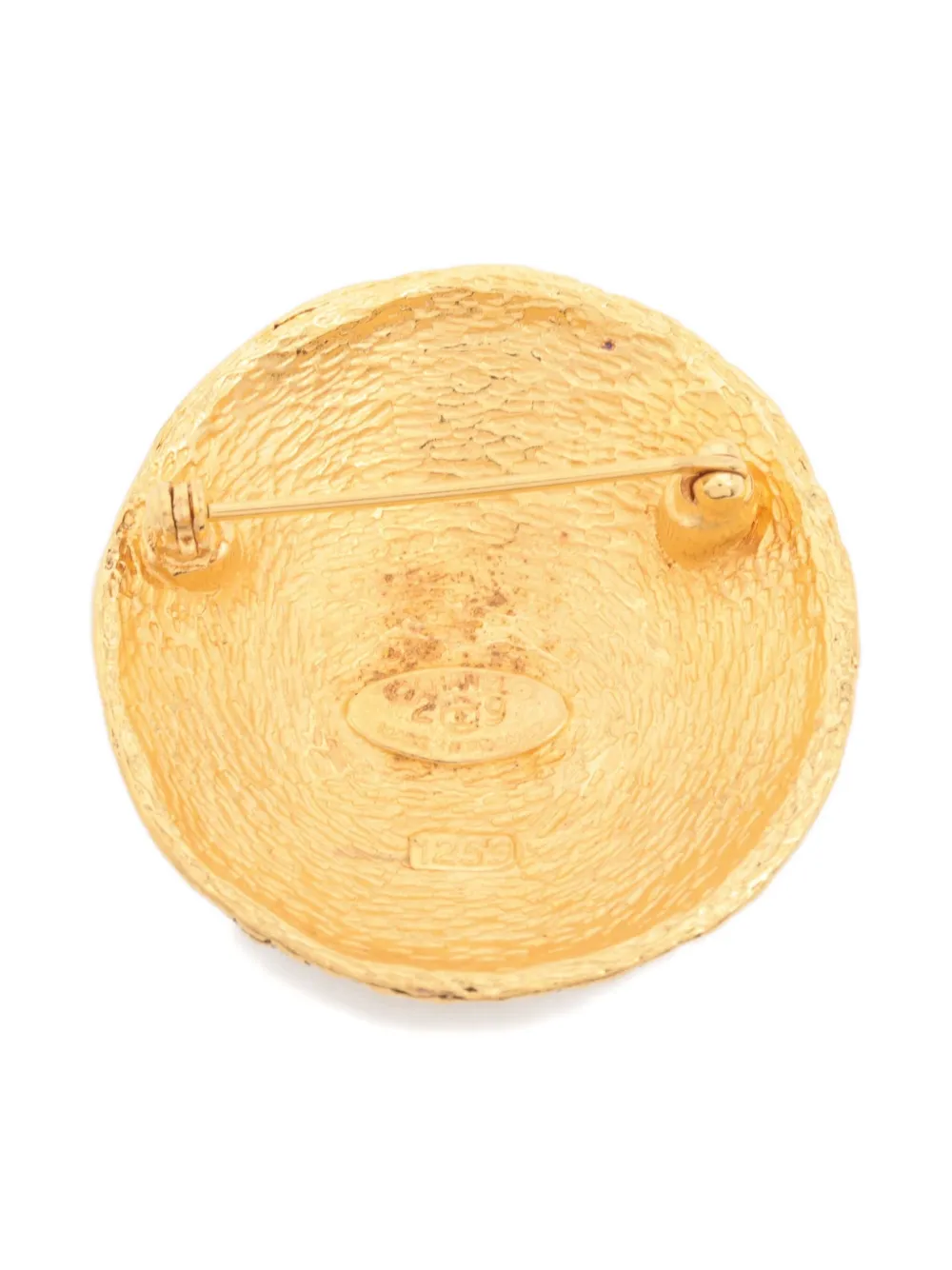 Pre-owned Chanel 1994 Interlocking Cc Brooch In Gold