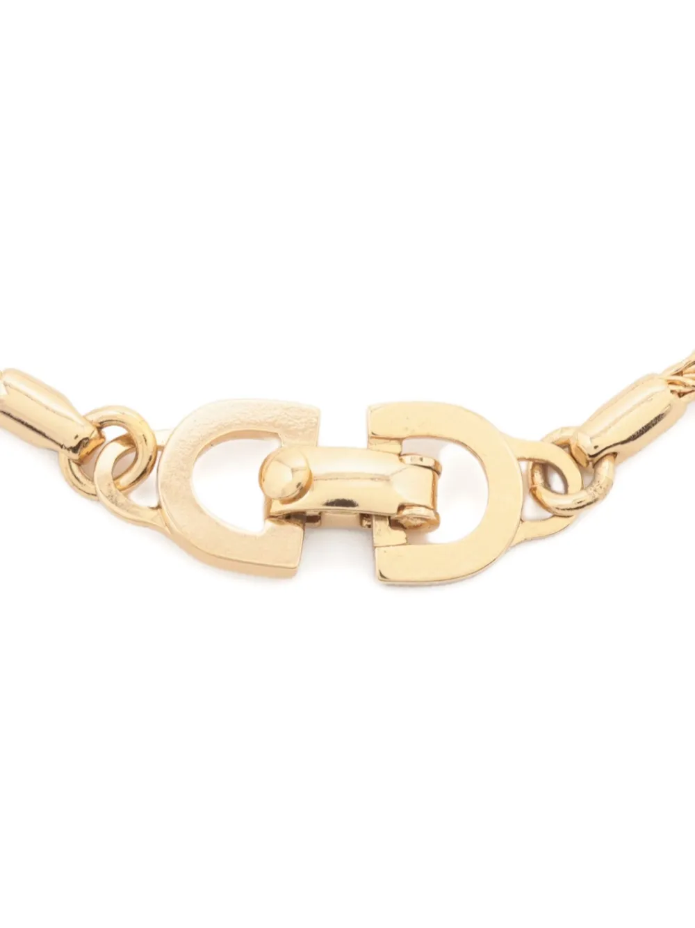 Pre-owned Dior 1980-1990s Logo-clasp Bracelet In Gold