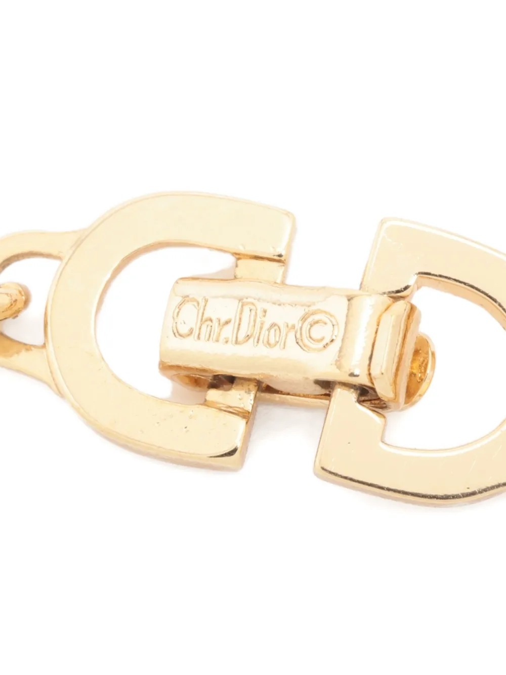 Pre-owned Dior 1980-1990s Logo-clasp Bracelet In Gold