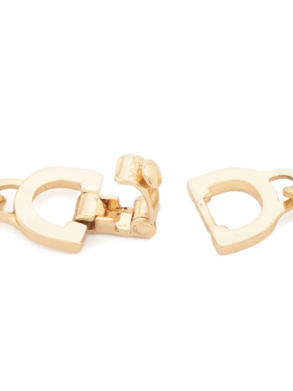 Pre-owned Dior 1980-1990s Logo-clasp Bracelet In Gold