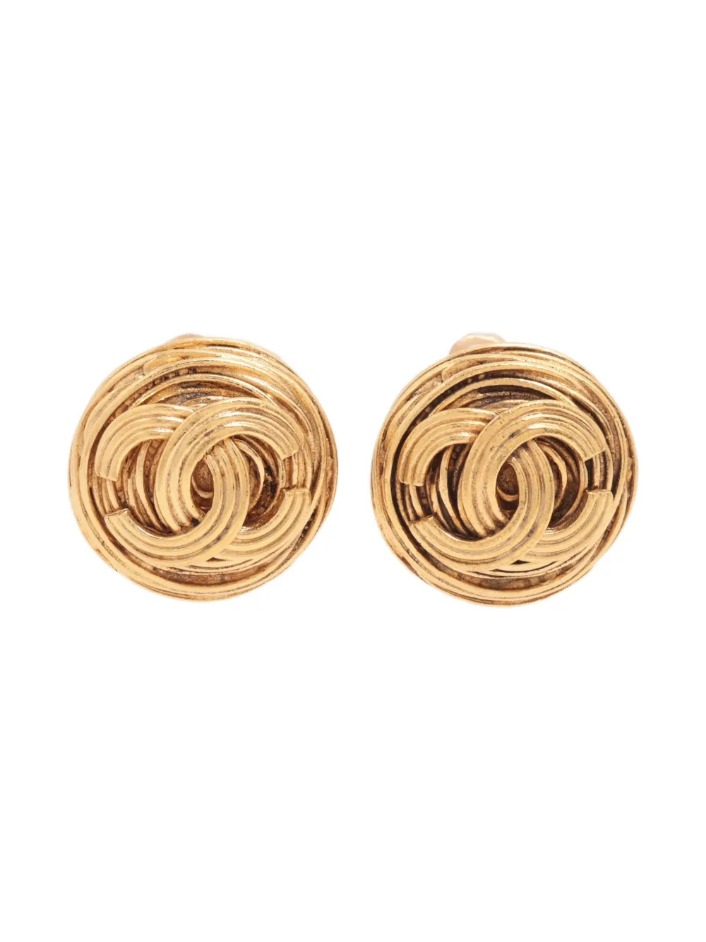 CHANEL Pre-Owned 1994 Interlocking CC clip-on earrings | Image 2