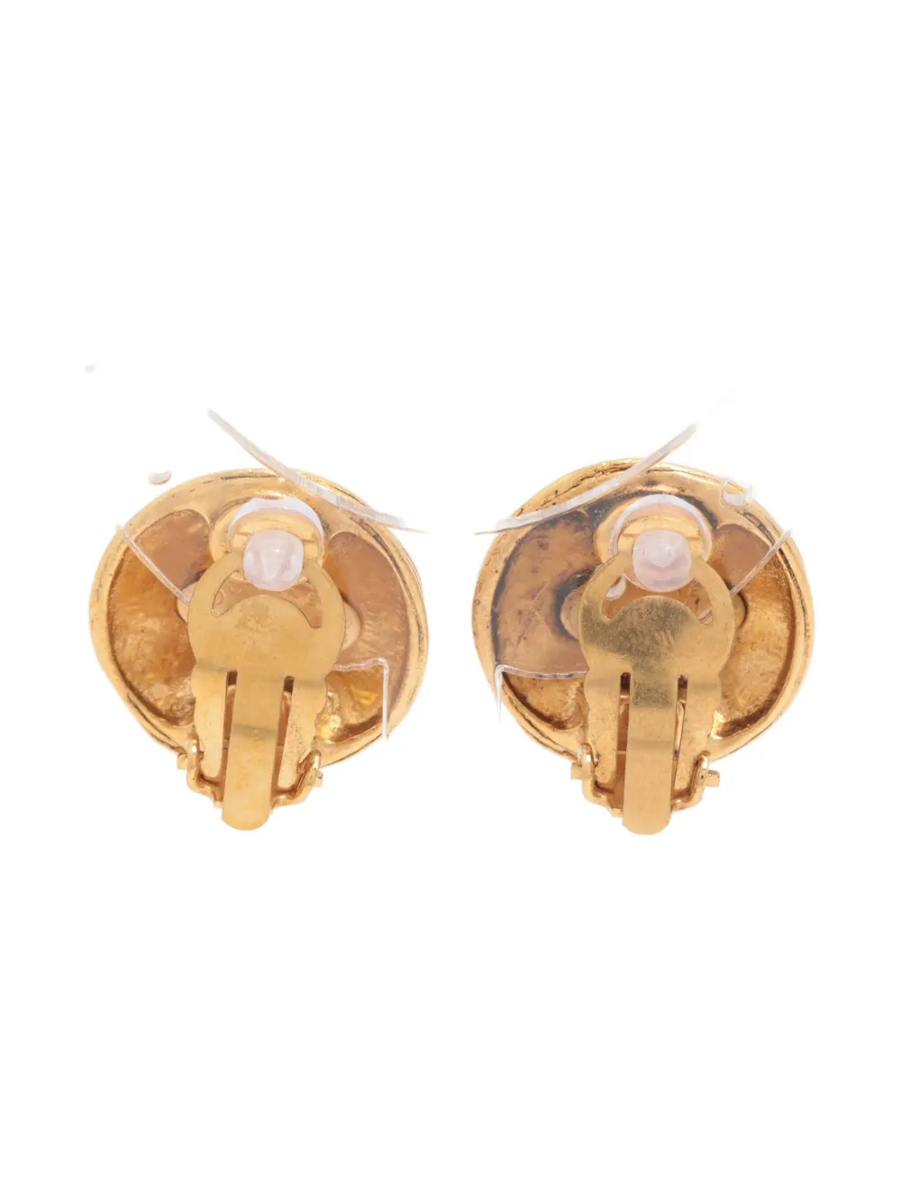 CHANEL Pre-Owned 1994 Interlocking CC clip-on earrings - ゴールドトーン CHANEL Pre-Owned 1994 Interlocking CC clip-on earrings - ゴールドトーン