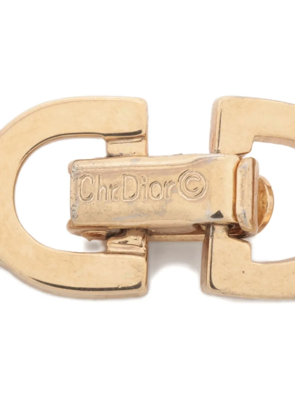 Pre-owned Dior 1980-1990s Cd-charm Necklace In Gold