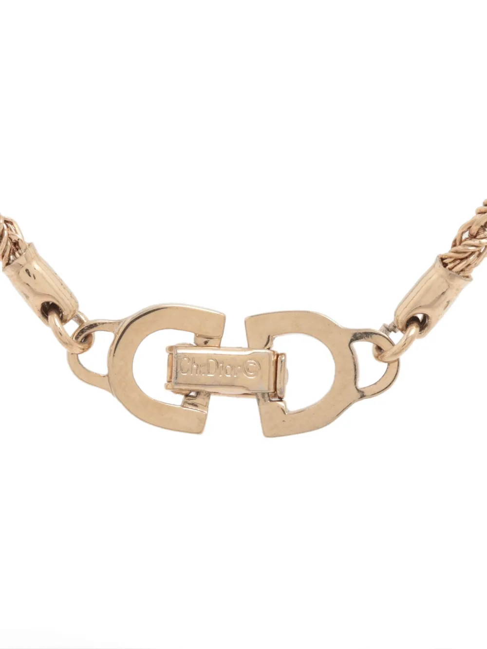 Pre-owned Dior 1980-1990s Cd-charm Necklace In Gold