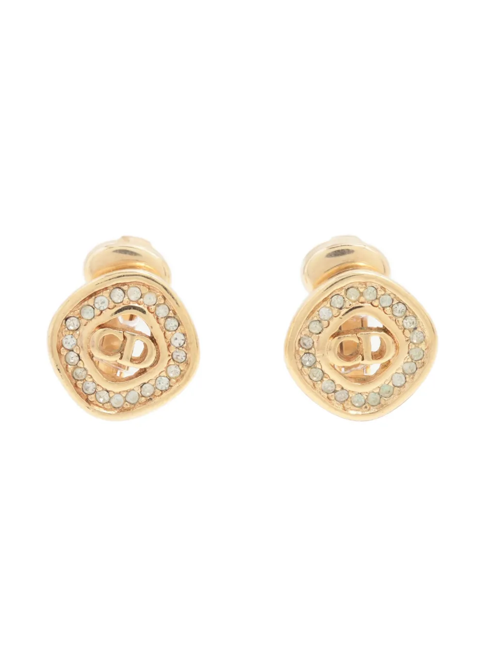 Christian Dior Pre-Owned 1980-1990s CD-plaque clip-on earrings | Image 2