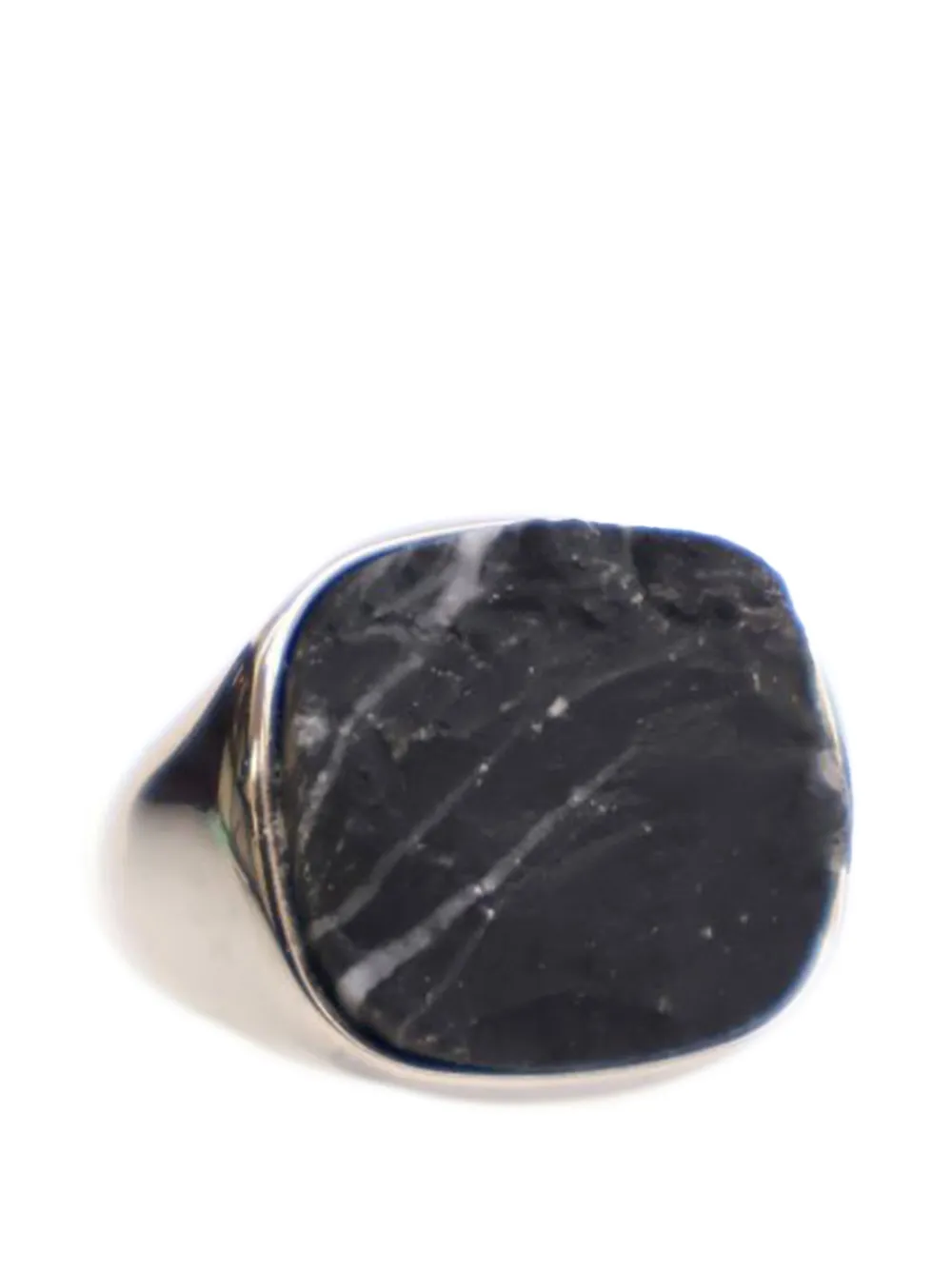 Louis Vuitton Pre-Owned 2017 Silver Plated Gemstone Signet Ring L Louis Vuitton Pre-Owned 2017 Silver Plated Gemstone Signet Ring L