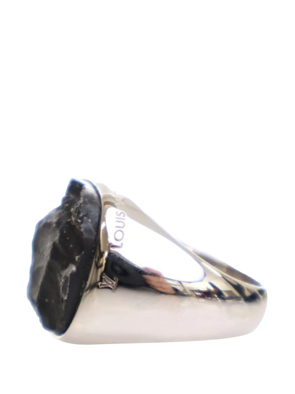 Louis Vuitton Pre-Owned 2017 Silver Plated Gemstone Signet Ring L costume ring | Women | Image 2