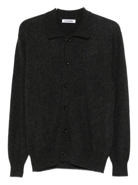 Attachment polo-neck cardigan 