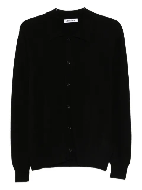 Attachment polo-collar cardigan 