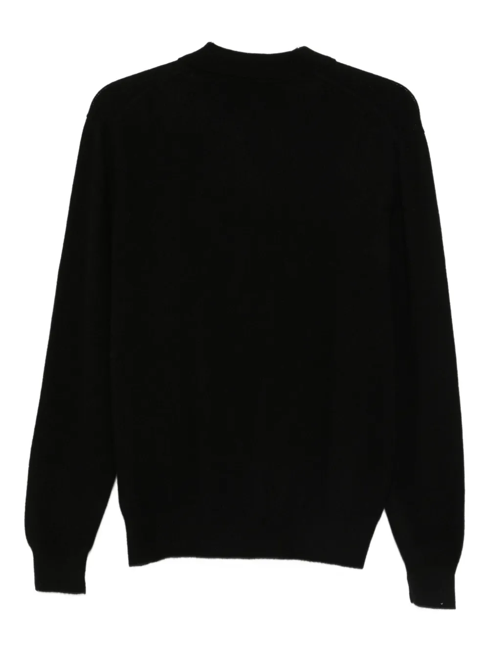 Attachment Polo-collar Cardigan In Black