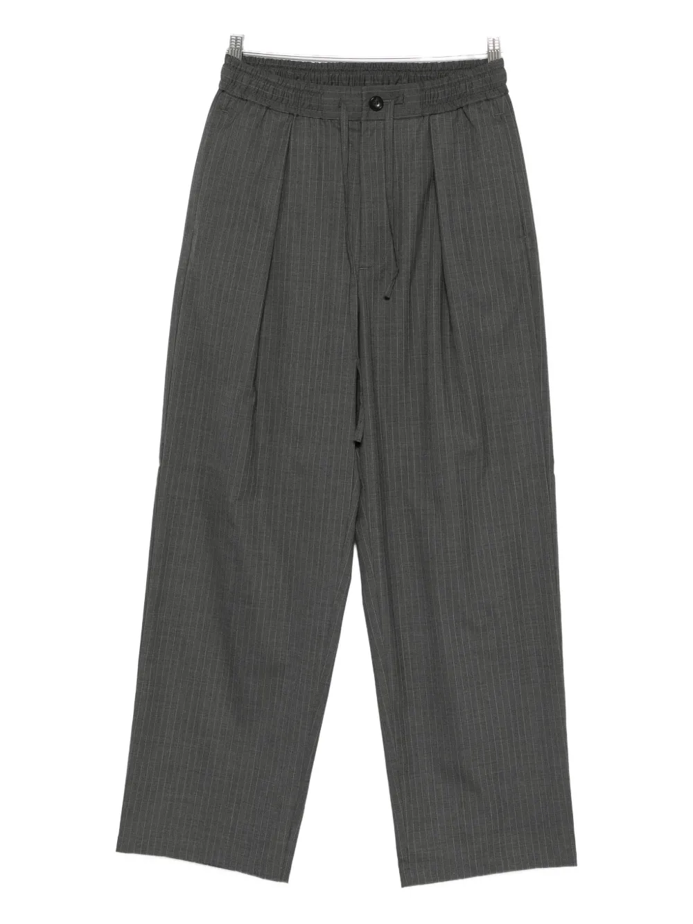 Attachment Pinstripe-pattern Drawstring Trousers In Gray