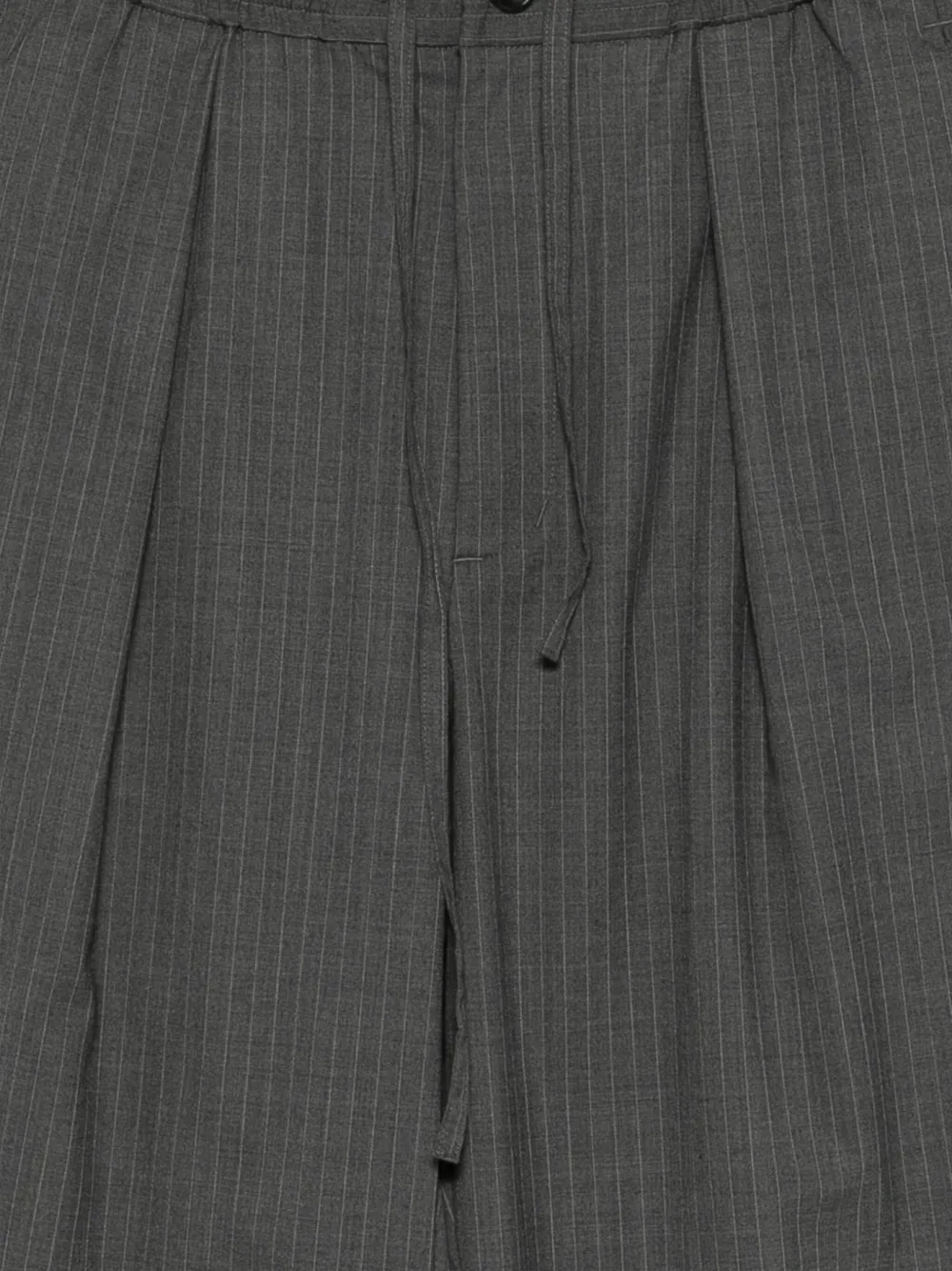 Attachment Pinstripe-pattern Drawstring Trousers In Gray