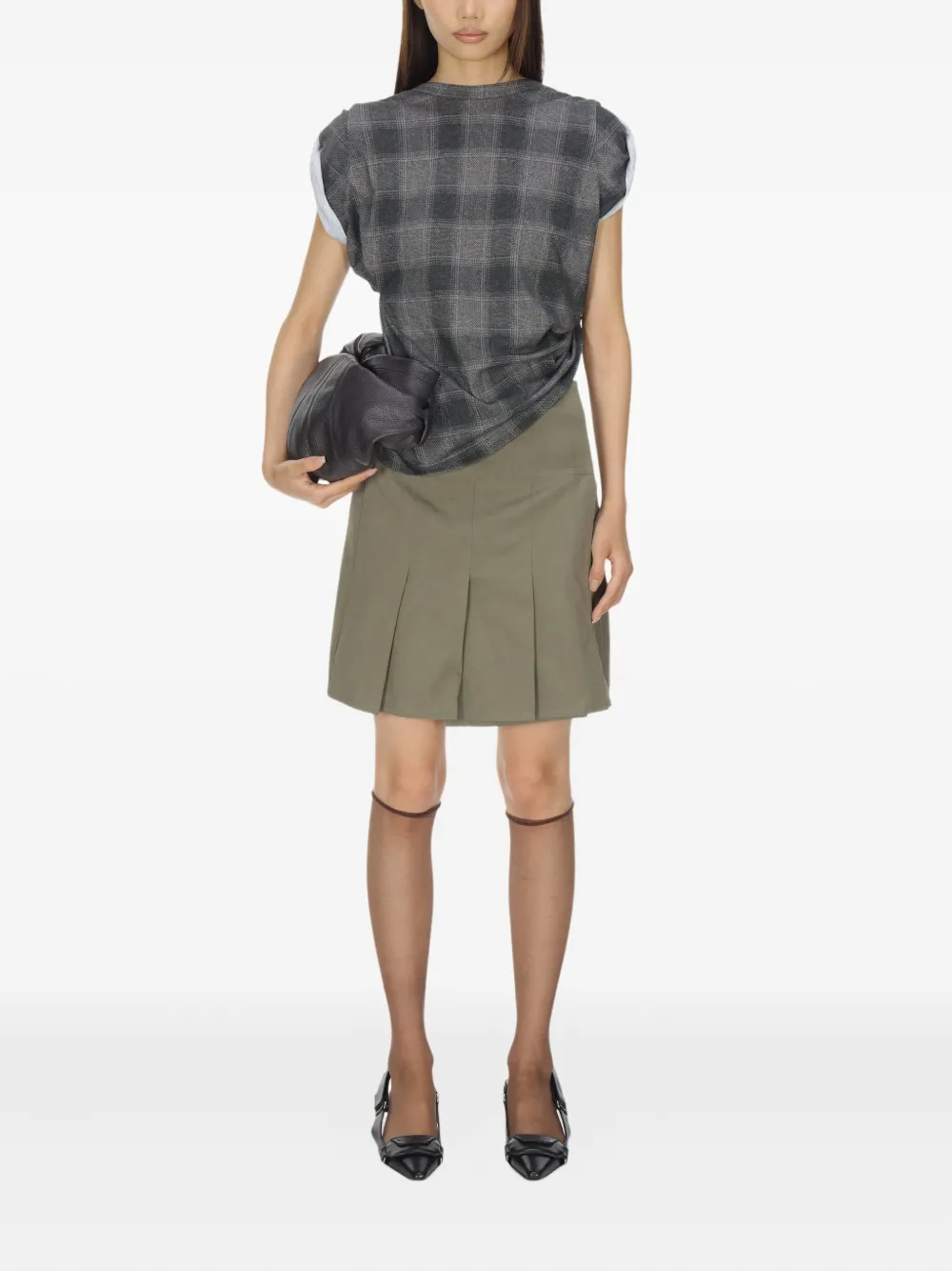 OUR LEGACY pleated girdle skirt - Groen