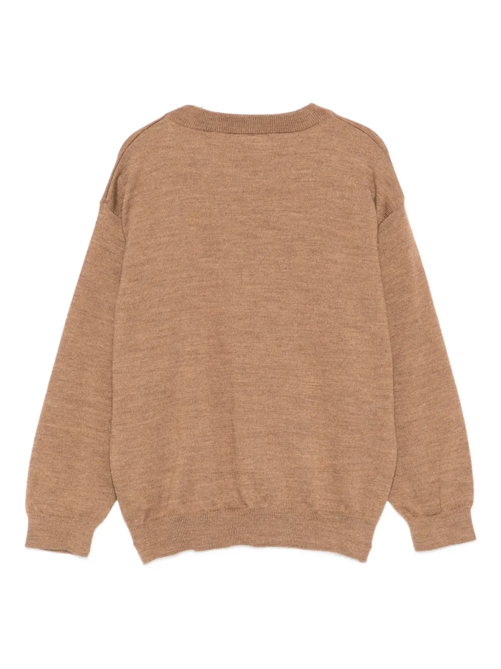 Fendi Logo-embroidery Sweater In Brown