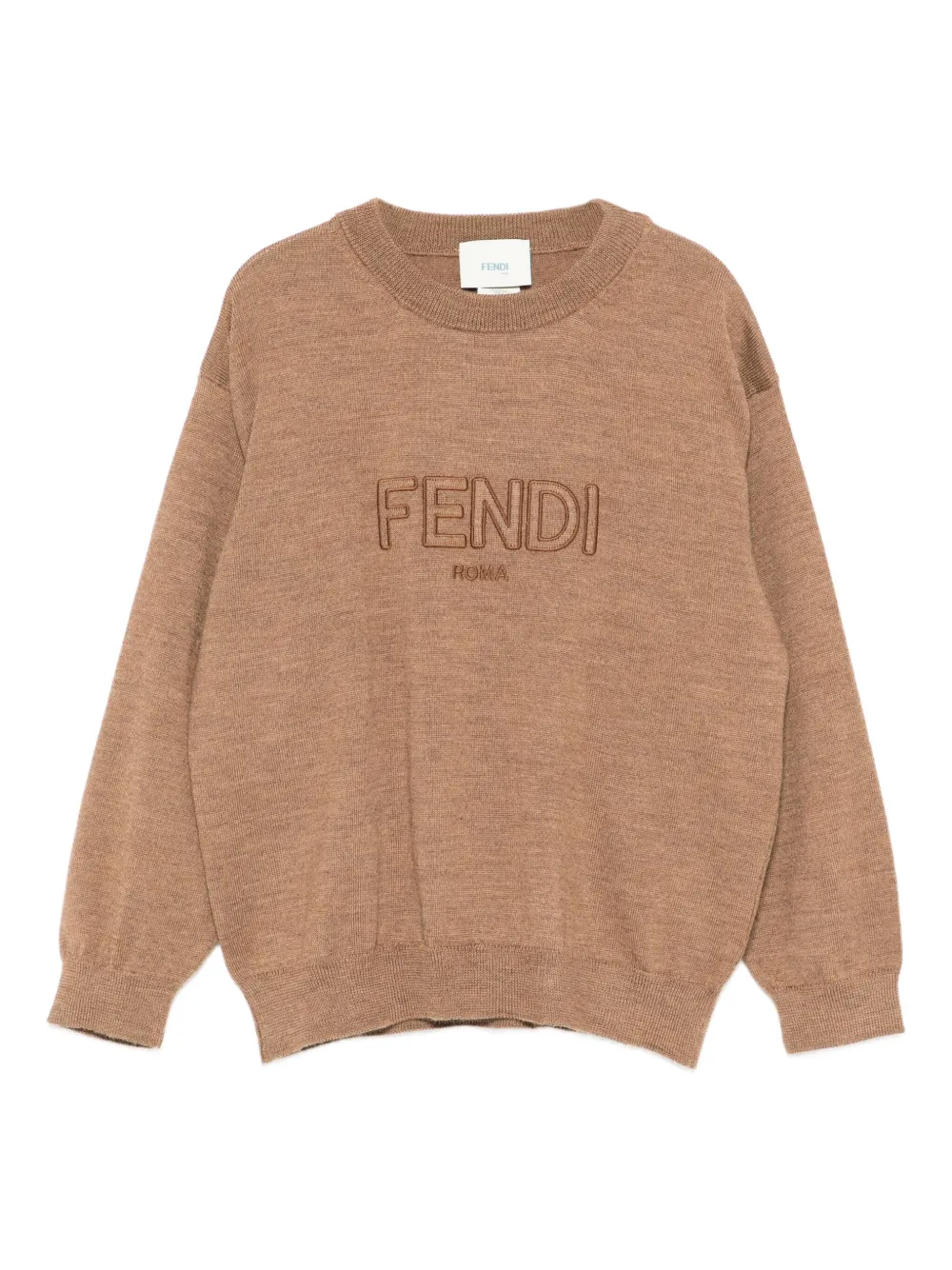 Fendi Kids logo-embroidery sweater | بني | Image 1